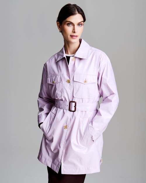 Jane Post Belted Safari Rain Jacket In Blush Pink