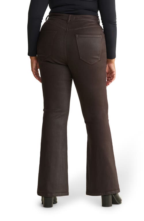 Warp & Weft Warp+weft Nao Coated High Waist Bootcut Jeans In Brown