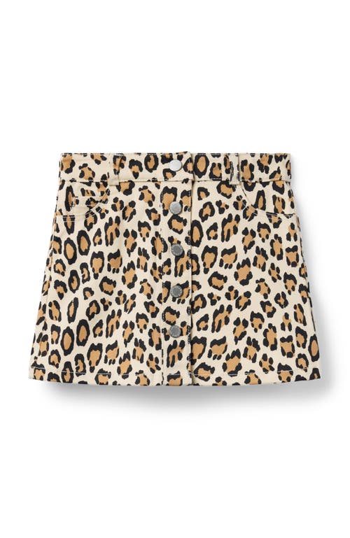 Janie And Jack Leopard Button Skirt In Animal Print