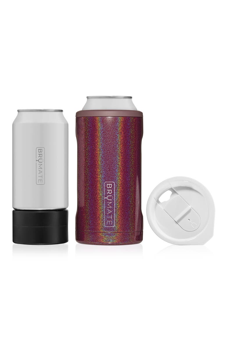 Hopsulator 3-in-1 Trio Can Cooler Set, Main, color, GLITTER MERLOT