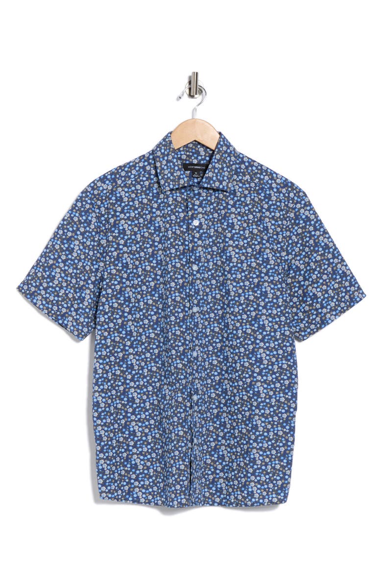 WESTZEROONE Pedro Short Sleeve Button-Up Shirt, Alternate, color, Dark Blue