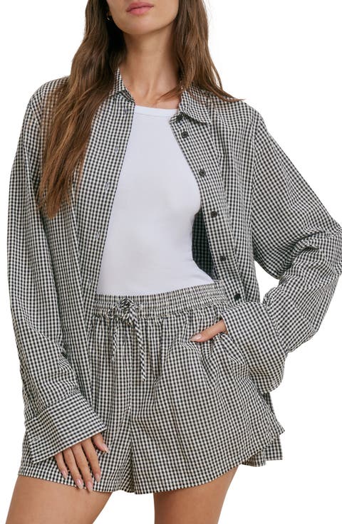 The Boyfriend Check Print Woven Shirt