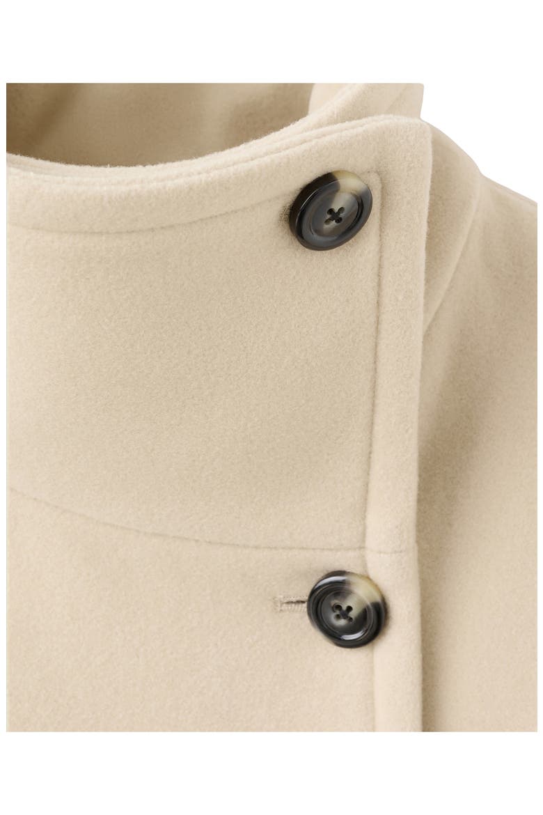 Double Breasted Stand Collar Coat, Alternate, color, VANILLA