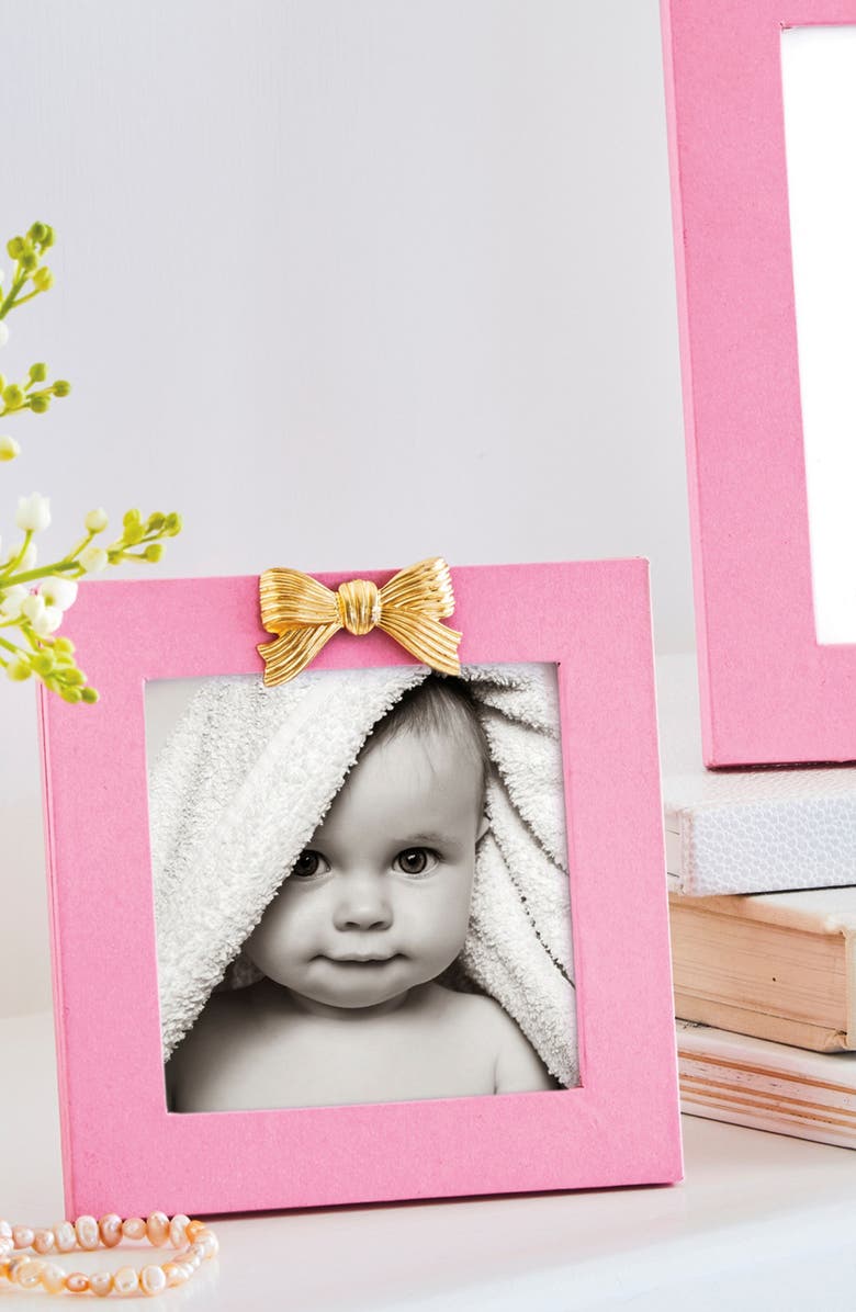 Mariposa Bow Pink 4 x 4-Inch Picture Frame, Alternate, color, Pink