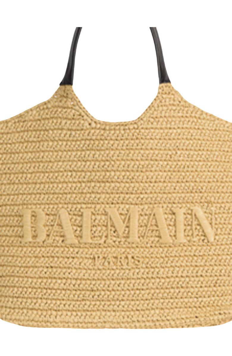 Balmain crochet tote bag, Alternate, color, Beige