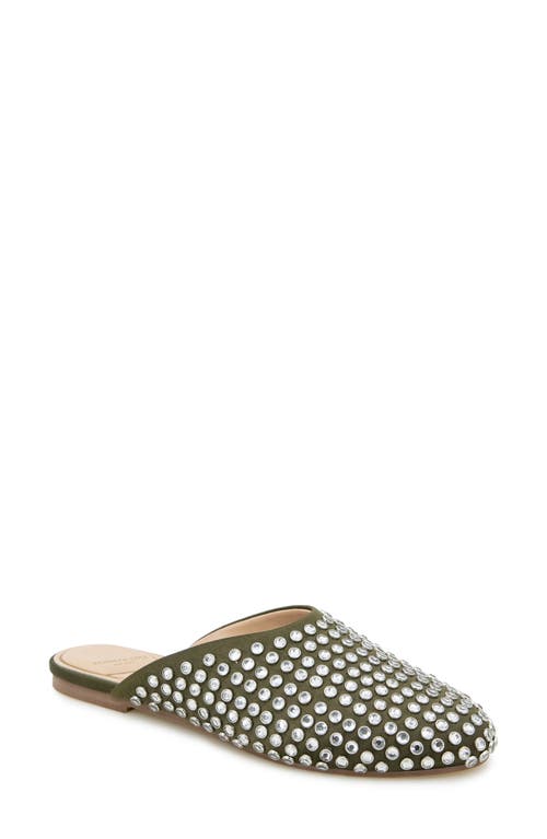 Kenneth Cole Saddie Studded Rhinestone Mule In Olive