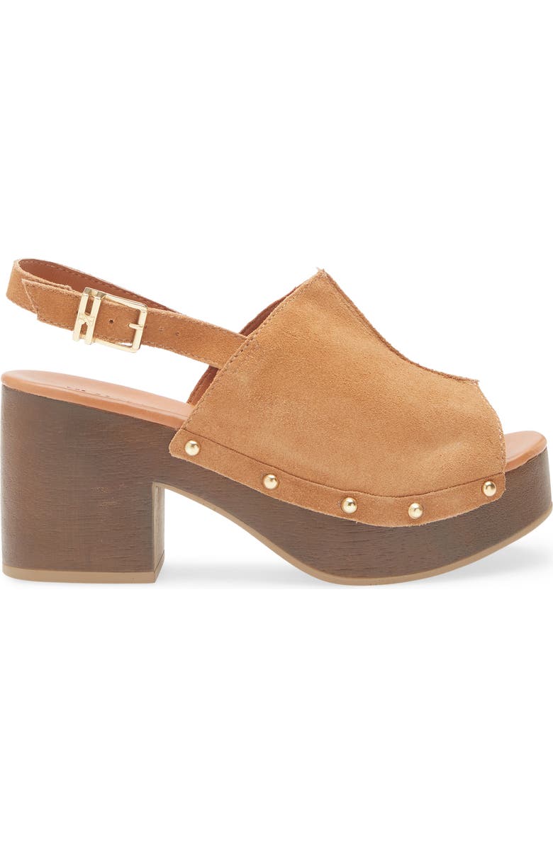 Bottero Slingback Peep Toe Platform Sandal, Alternate, color, Castanho