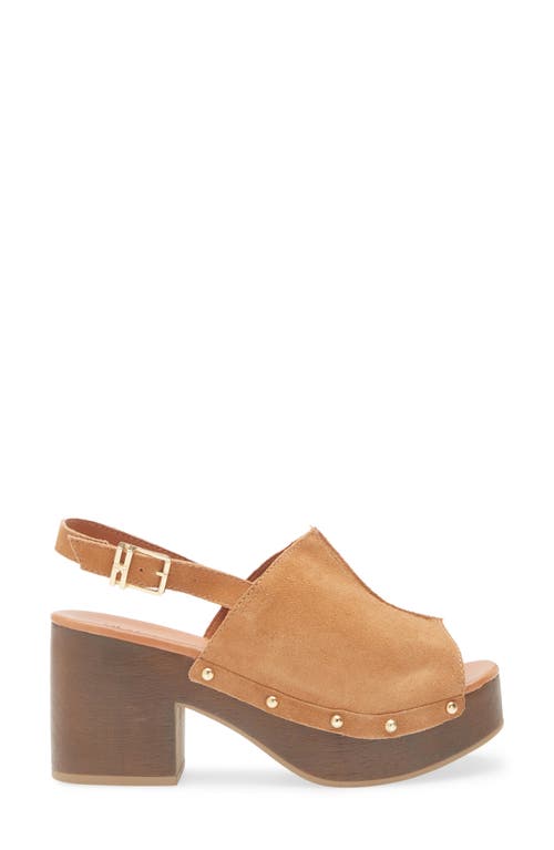 Bottero Slingback Peep Toe Platform Sandal In Brown