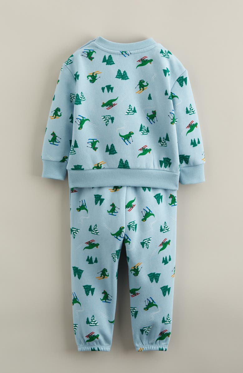 Tucker + Tate Print Fleece Sweatshirt & Sweatpants Set, Alternate, color, Blue Basalt Dinosaur Ski