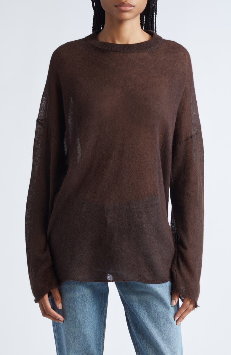 Haikure Marwa Cutout Alpaca Blend Rib Sweater, Main, color, Ebony