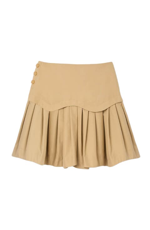 Mini flared pleated skirt
