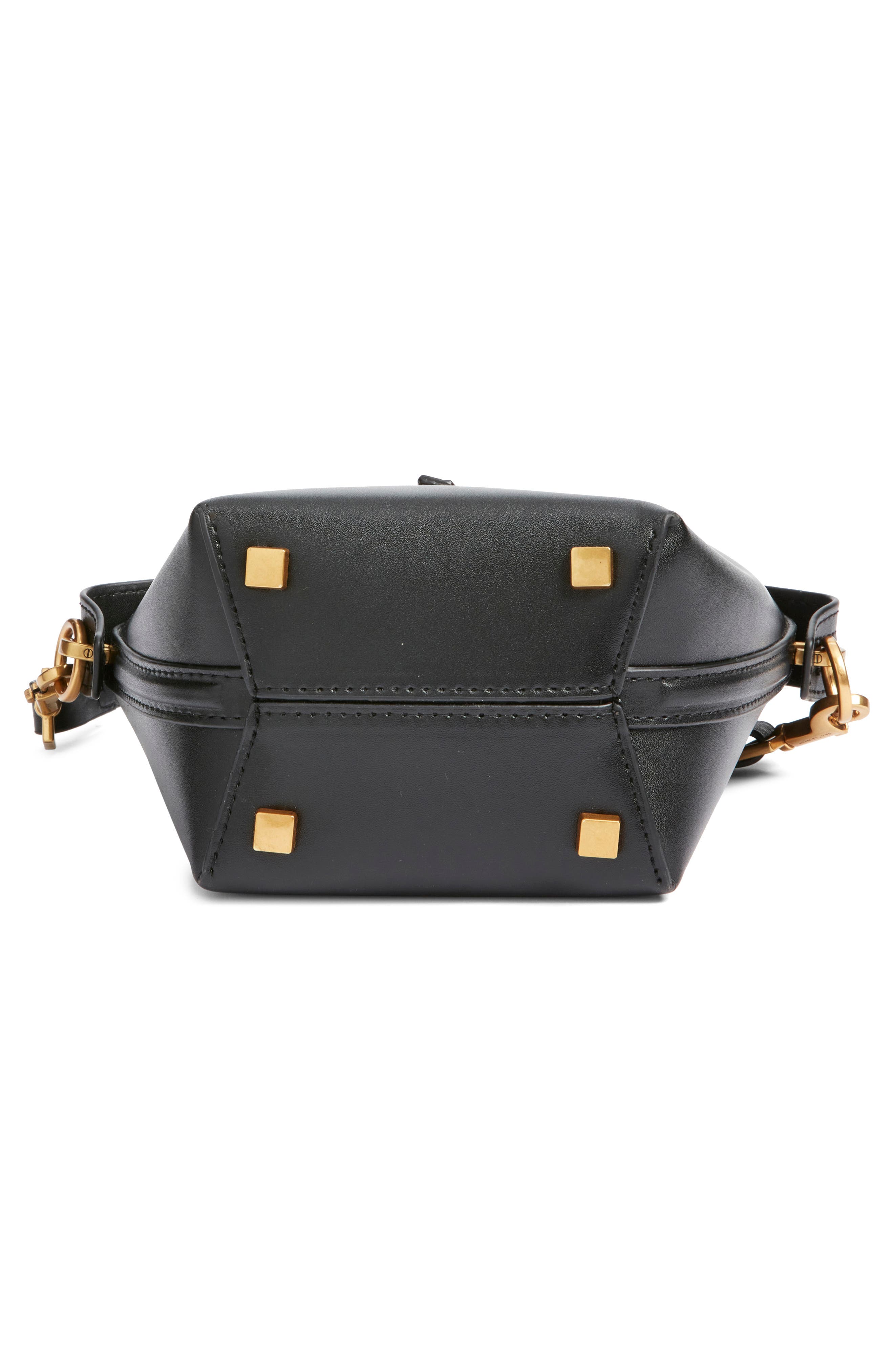 Saint Laurent Micro Le 37 Leather Bucket Bag, Alternate, color, Noir