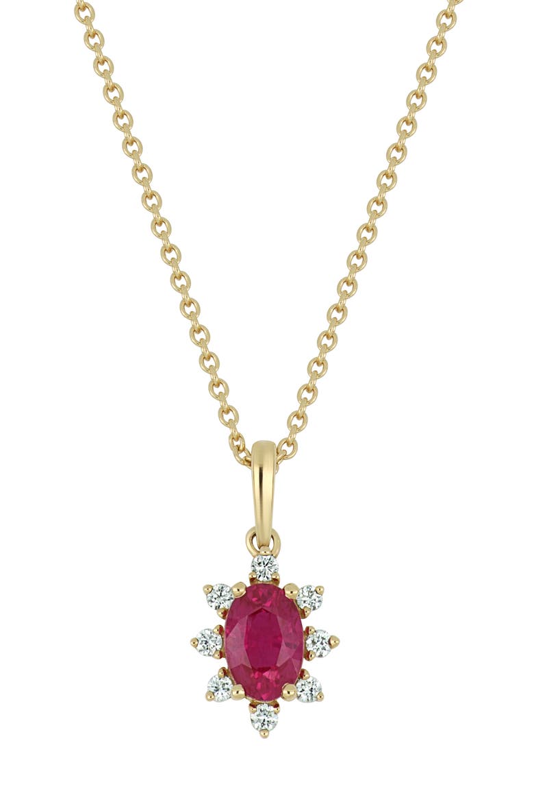 El Mar Ruby & Diamond Pendant Necklace, Main, color, 18K YELLOW GOLD/ RUBY