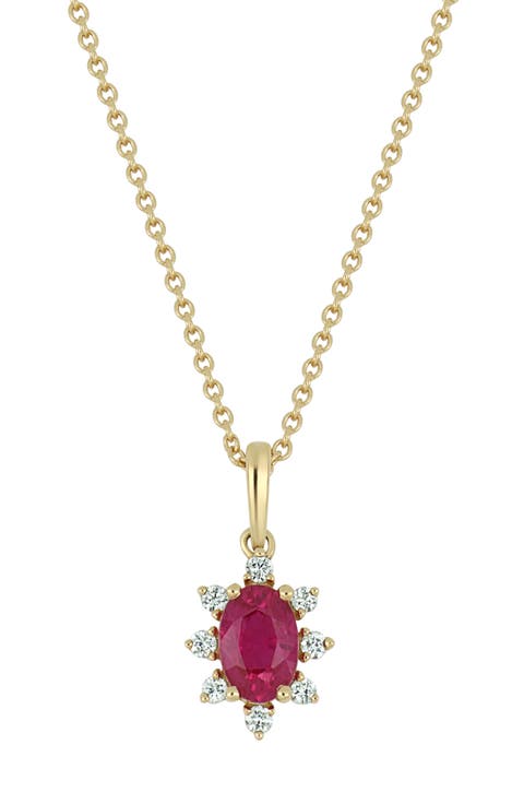 El Mar Ruby & Diamond Pendant Necklace