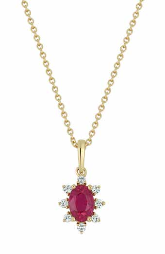 El Mar Ruby & Diamond Pendant Necklace