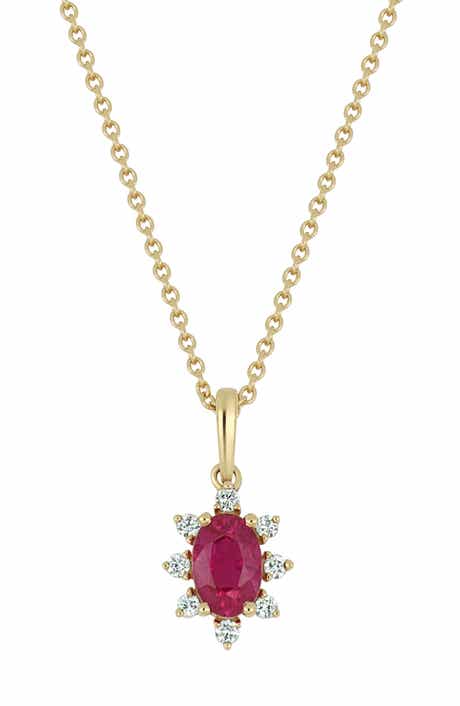 El Mar Ruby & Diamond Pendant Necklace