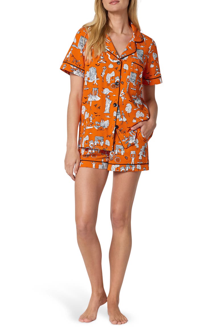 Print Short Pajamas, Main, color, SPOOKY IN THE CITY