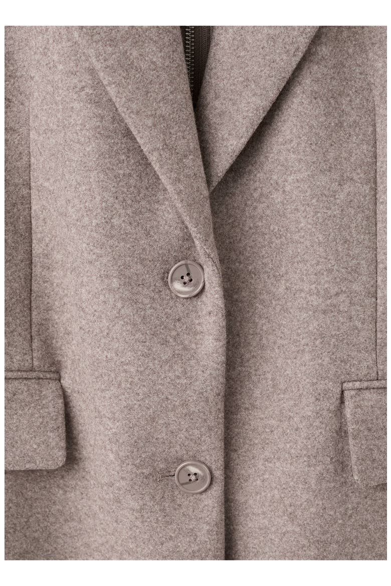 Notch Collar Coat with Removable Bib Insert, Alternate, color, BROWN