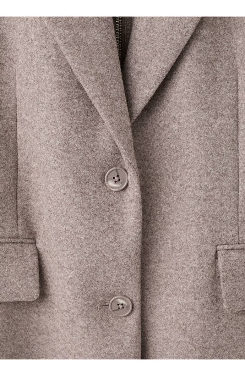 MANGO Notch Collar Coat with Removable Bib Insert, Alternate, color,