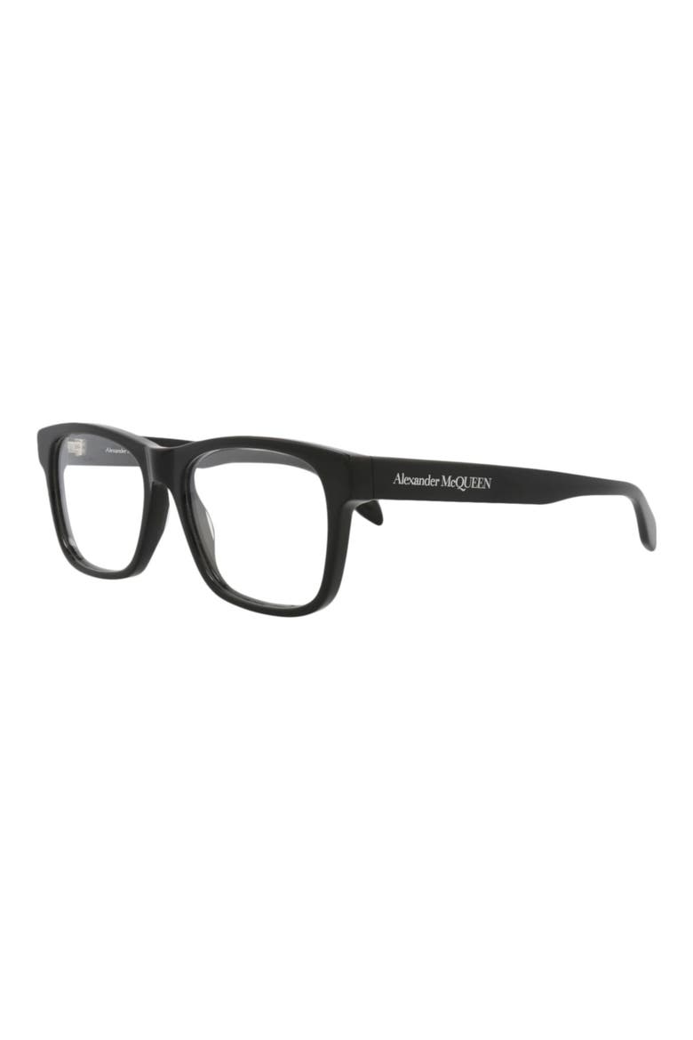 55mm Square Optical Glasses, Alternate, color, BLACK BLACK TRANSPARENT
