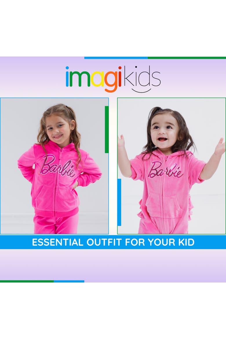 Velour Hoodie and Pants Set and Coverall, Alternate, color, Bubblegum Pink