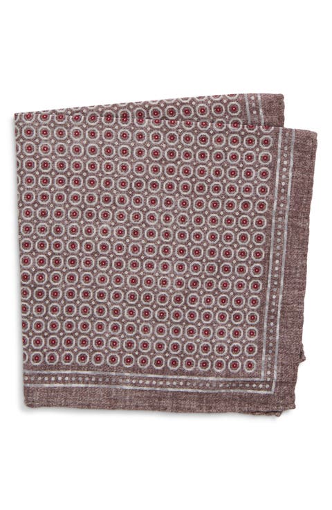 Foulard Print Wool & Cotton Pocket Square