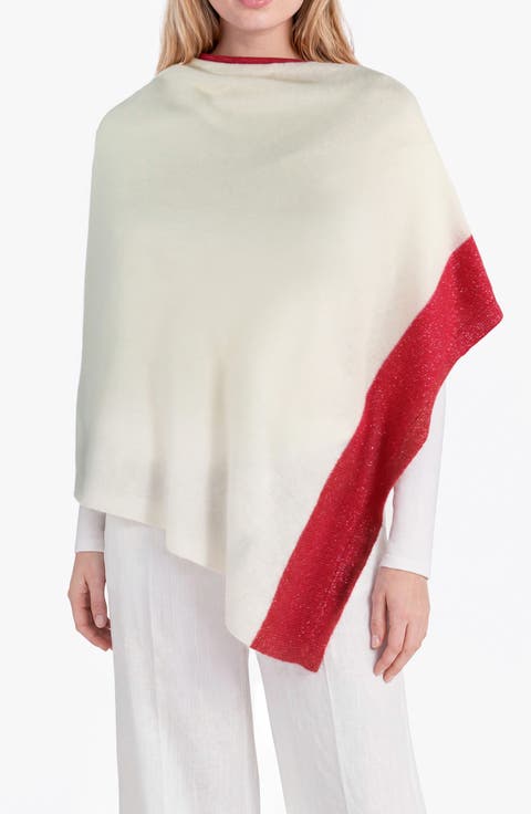Colorblock Cashmere Poncho
