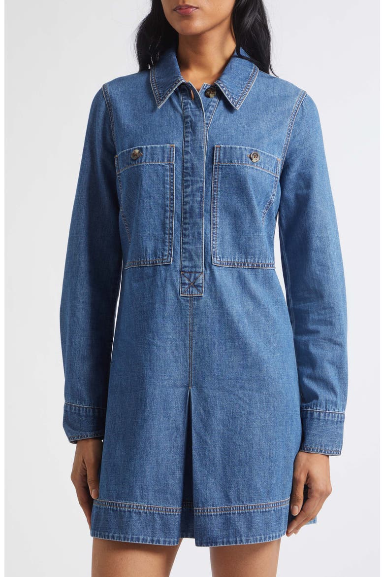 Pryce Long Sleeve Denim Dress, Alternate, color, BANDIT LIGHT
