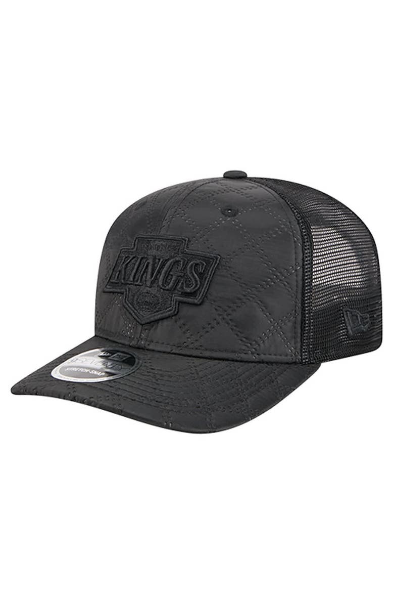 New Era Men's New Era  Black Los Angeles Kings Quilted Nylon 9SEVENTY Adjustable Trucker Hat, Main, color, Black