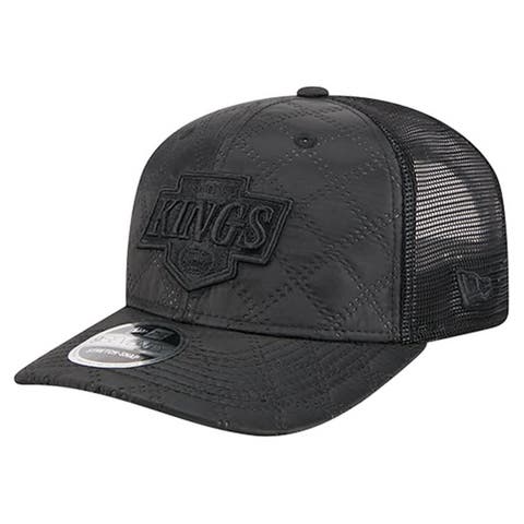 Men's New Era  Black Los Angeles Kings Quilted Nylon 9SEVENTY Adjustable Trucker Hat