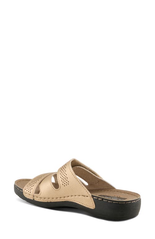 Flexus By Spring Step Perforated Slide Sandal In Gold