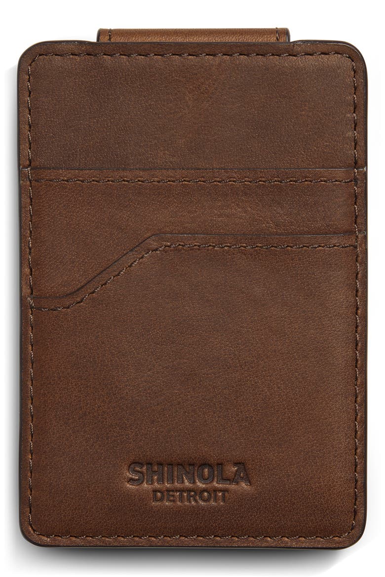 Money Clip Card Case, Alternate, color, MEDIUM BROWN