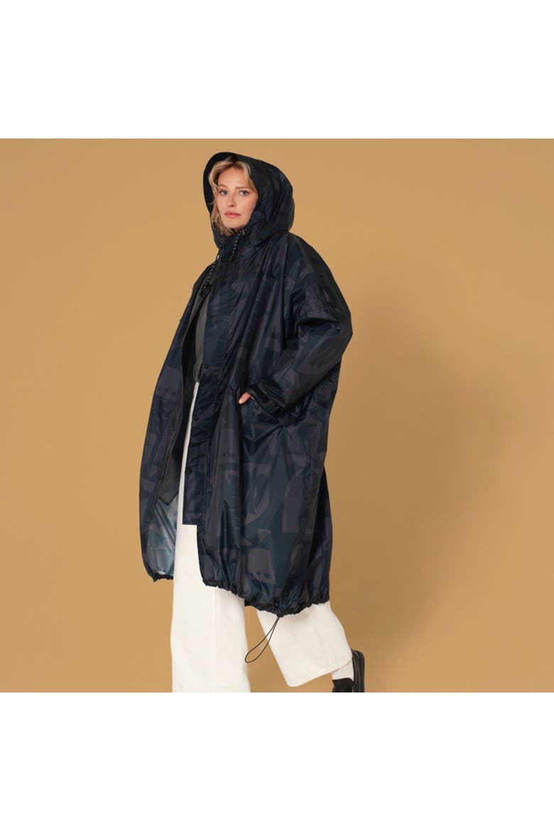 Rain Coat Back To Art, Alternate, color, Black