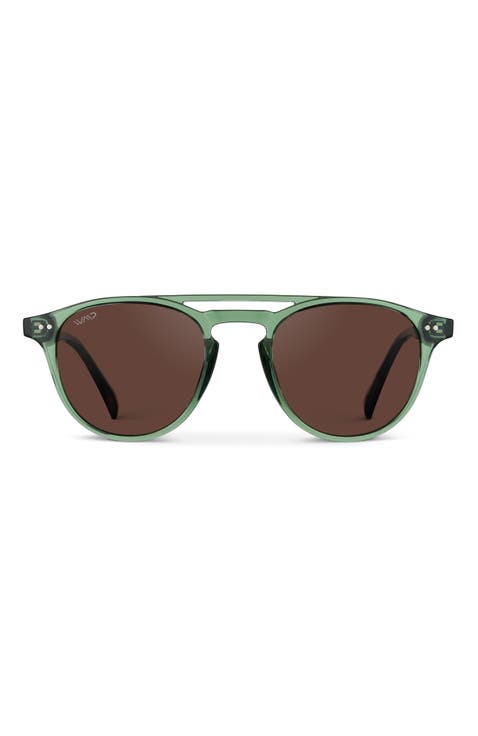 Easton - 49mm Round Aviator Polarized Sunglasses