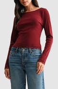 Lush Lace Trim Long Sleeve Knit Top