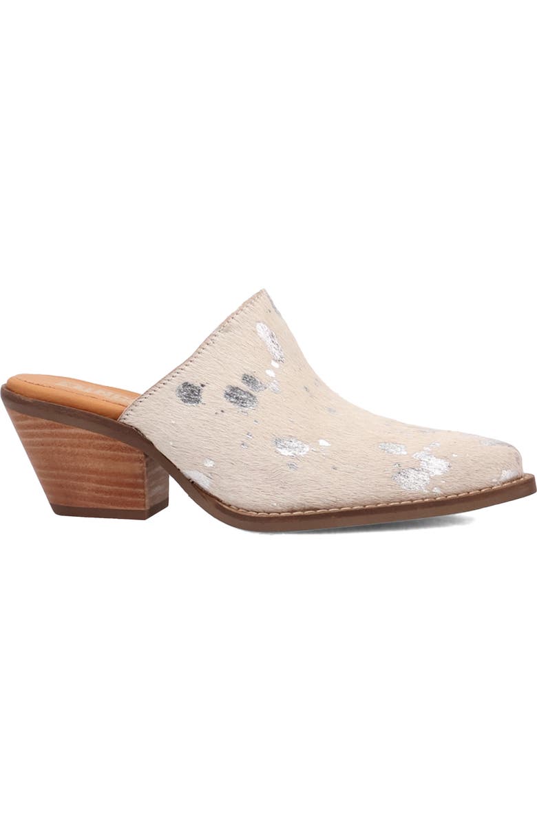 Dingo Cash Cow Genuine Calf Hair Mule, Alternate, color, Silver