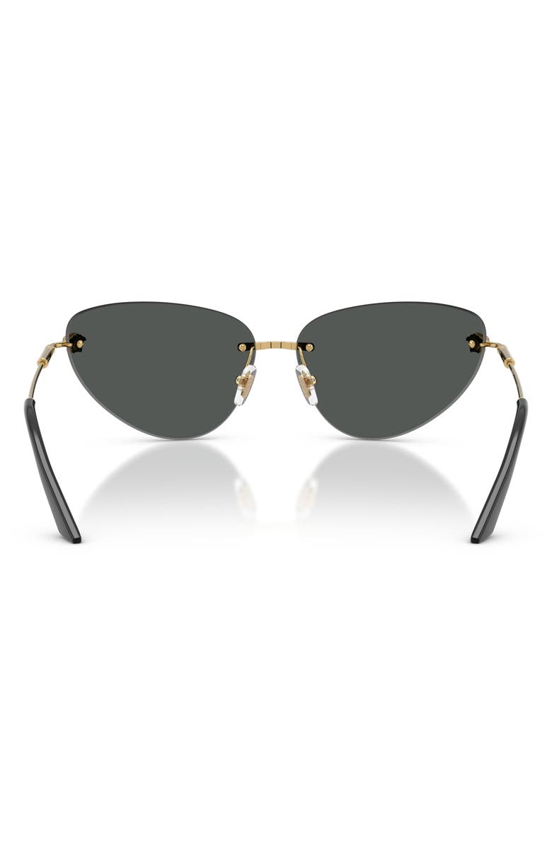 Versace 64mm Oversize Rimless Gradient Cat Eye Sunglasses, Alternate, color, Gold/ Dark Grey