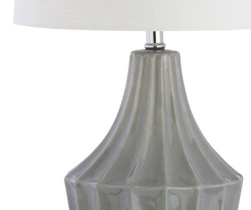 Jonathan Y Tate Ceramic Led Table Lamp In Gray