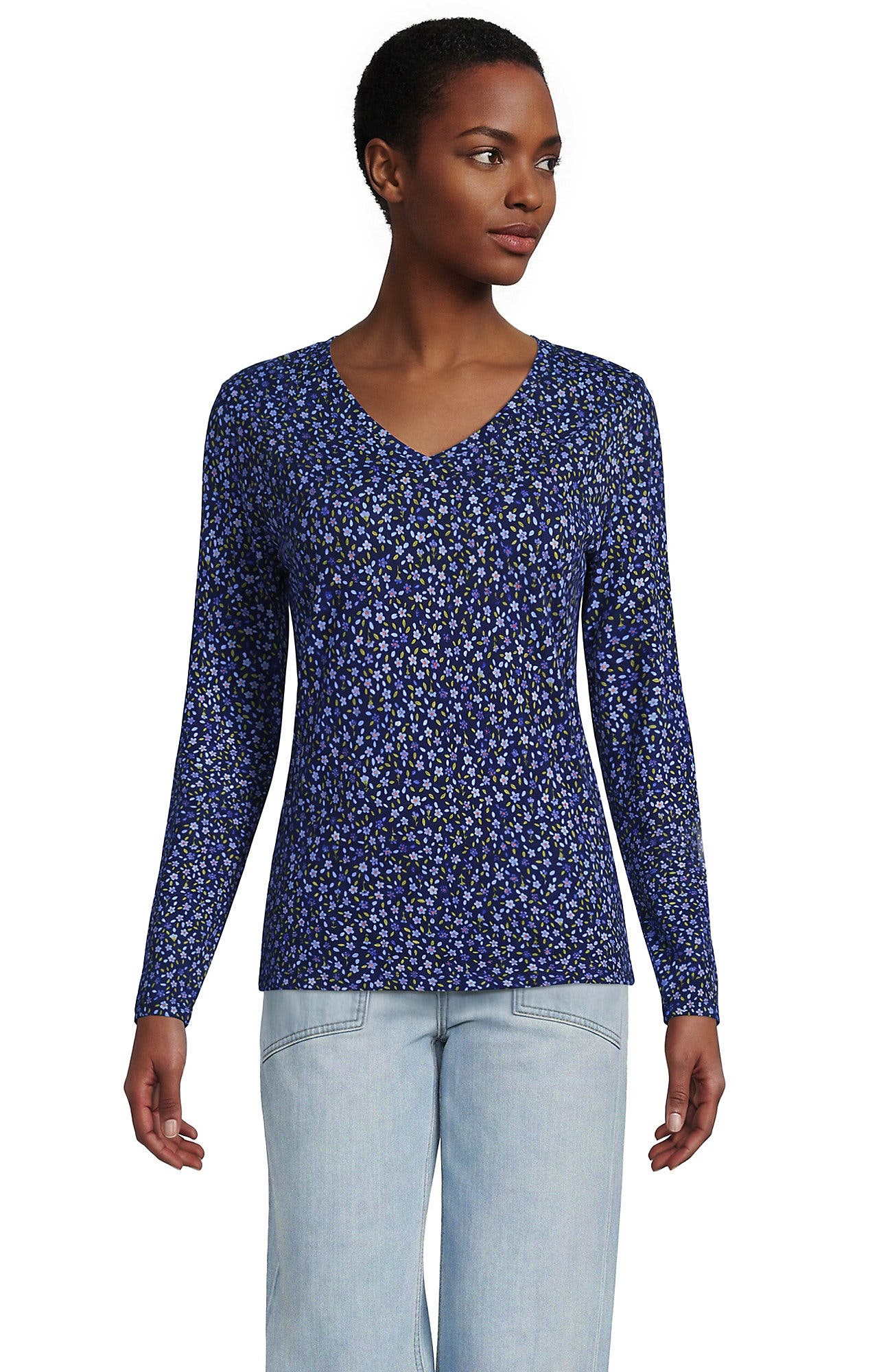 Clear Blue/Navy Ditsy Floral