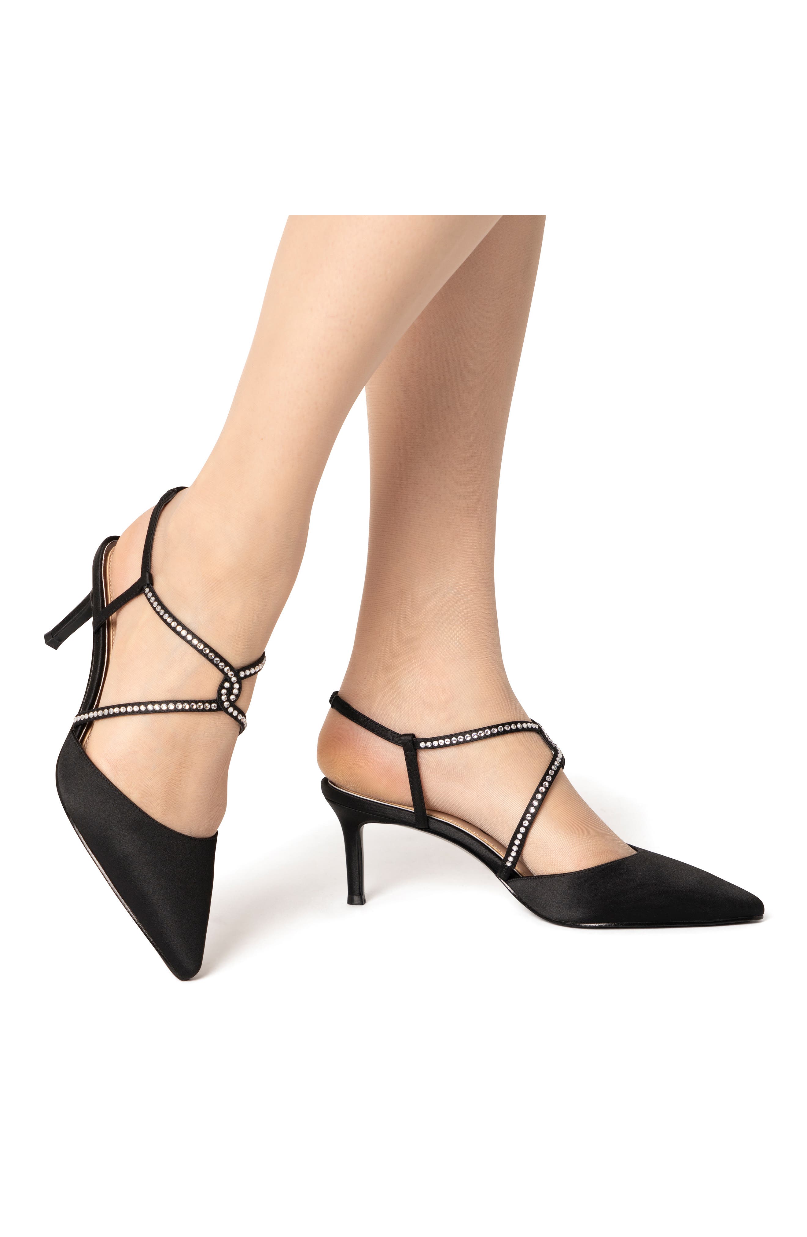 Nina Nichele Pointed Toe Pump, Alternate, color, Black