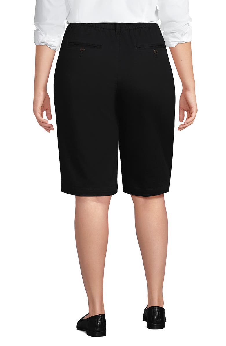 Lands' End Plus Size Classic 12" Chino Shorts, Alternate, color, Black