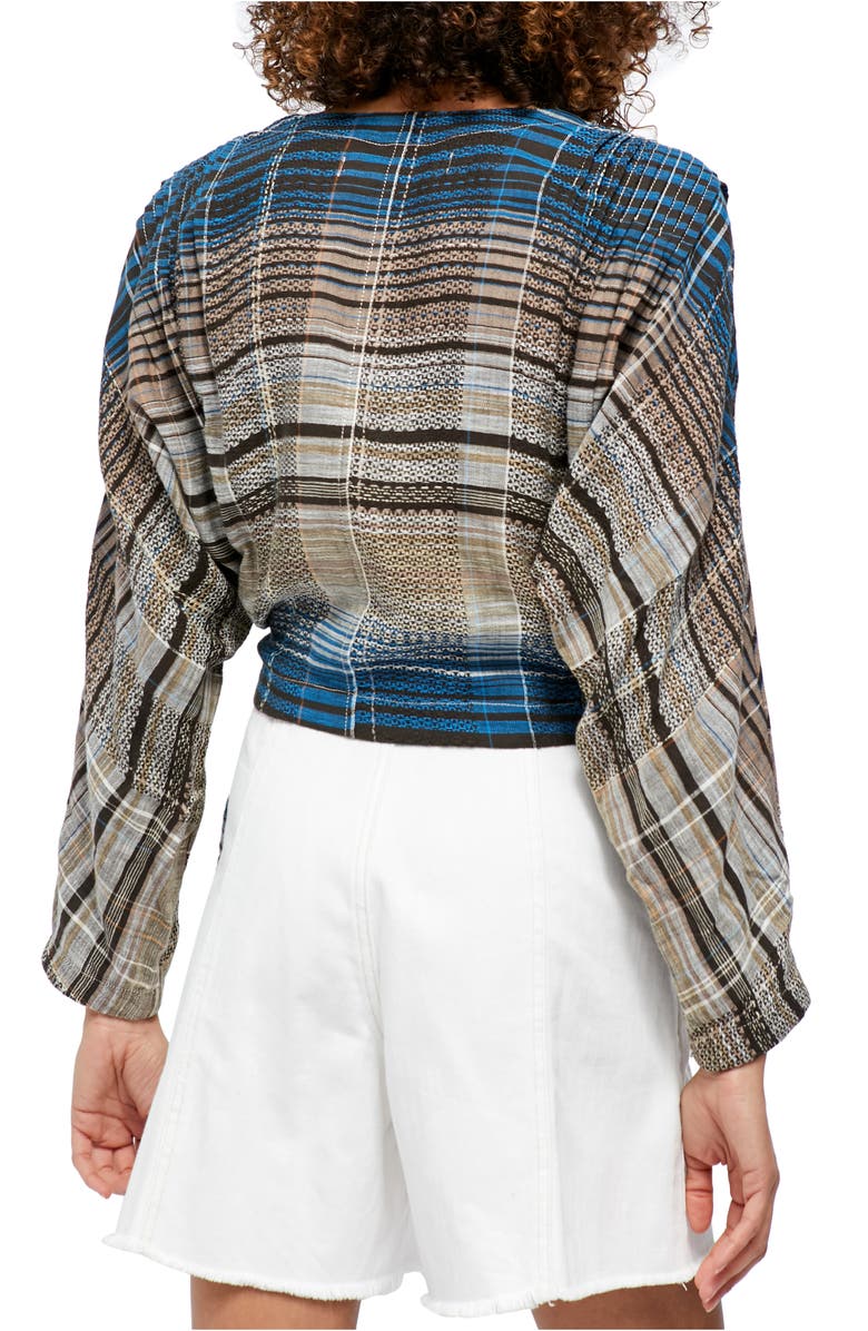 Free People Maldives Stripe Long Sleeve Wrap Top, Alternate, color, 