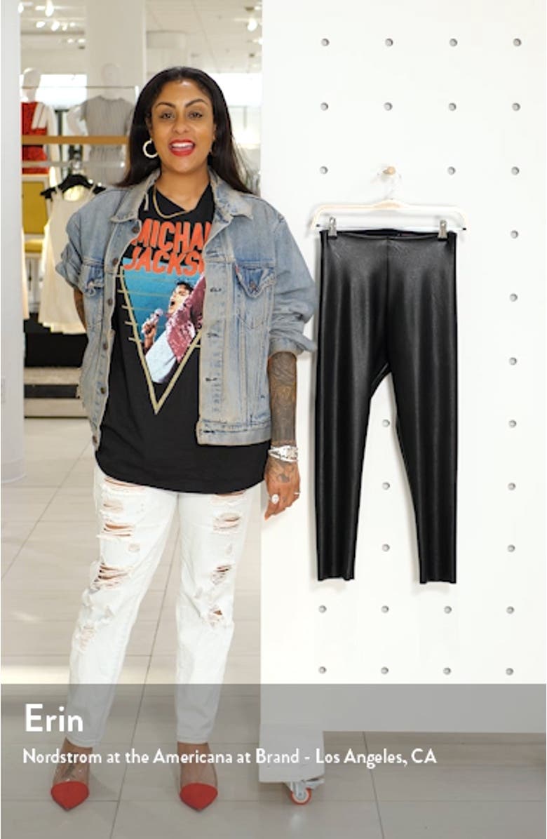 Faux Leather Capri Leggings, sales video thumbnail