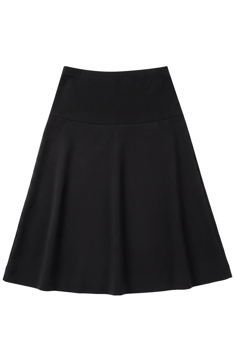 Touche Eclat Ponte Special Wide Waistband Stretch Knit Flared Skirt, Main, color, Black