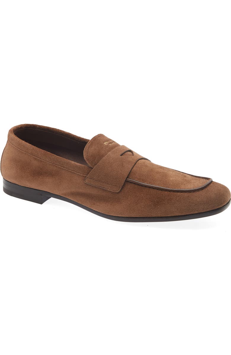 Prada Piped Loafer, Main, color, Cacao