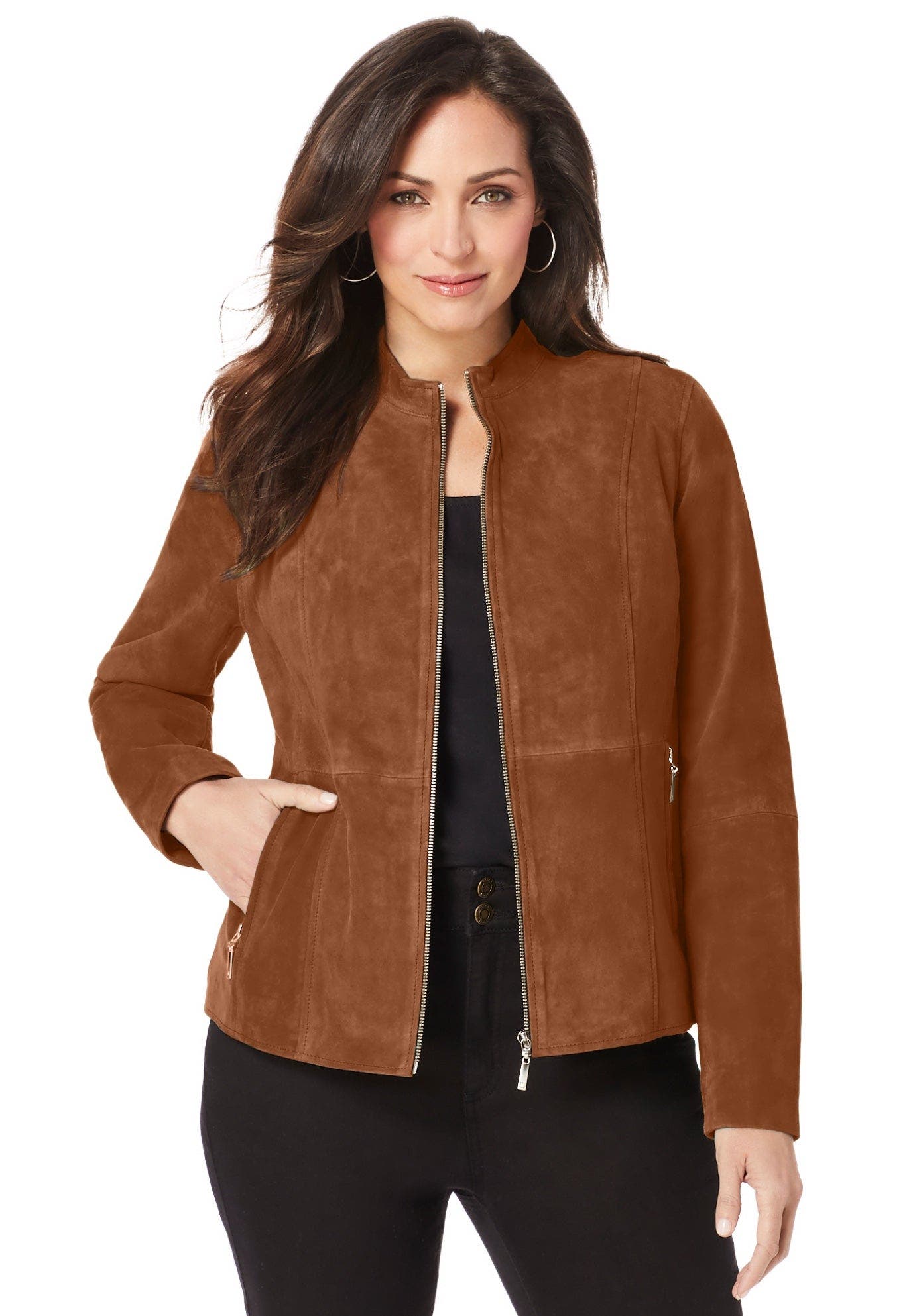 Suede Zip-Front Jacket - image 4