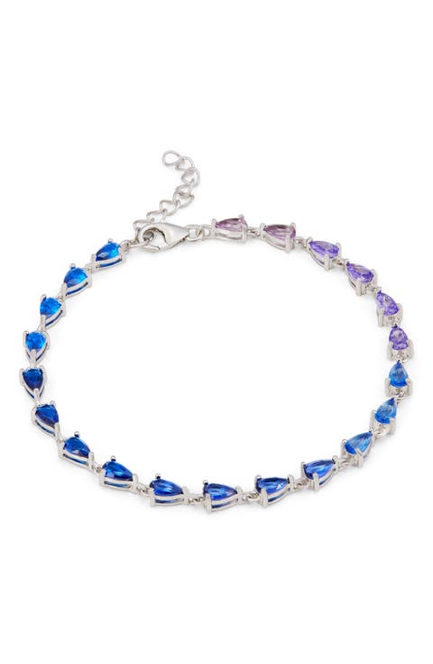 Sterling Silver Ombre Cubic Zirconia Bracelet