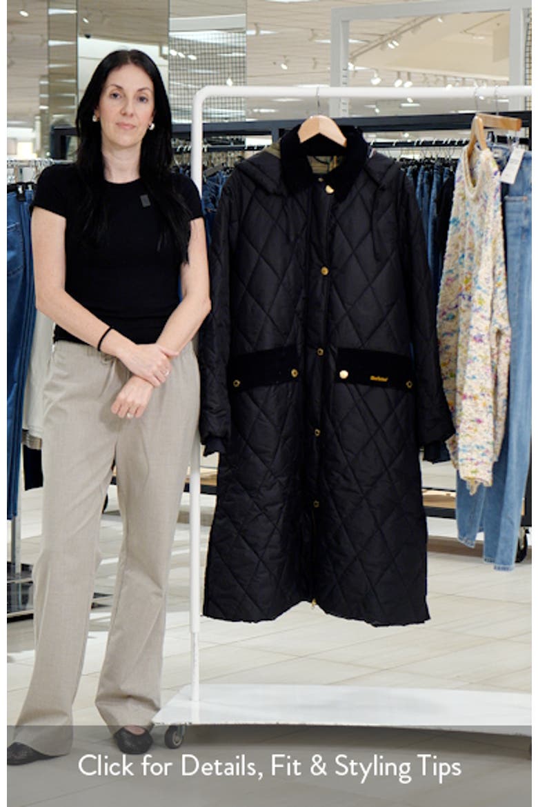Meredith Quilted Hooded Long Coat video