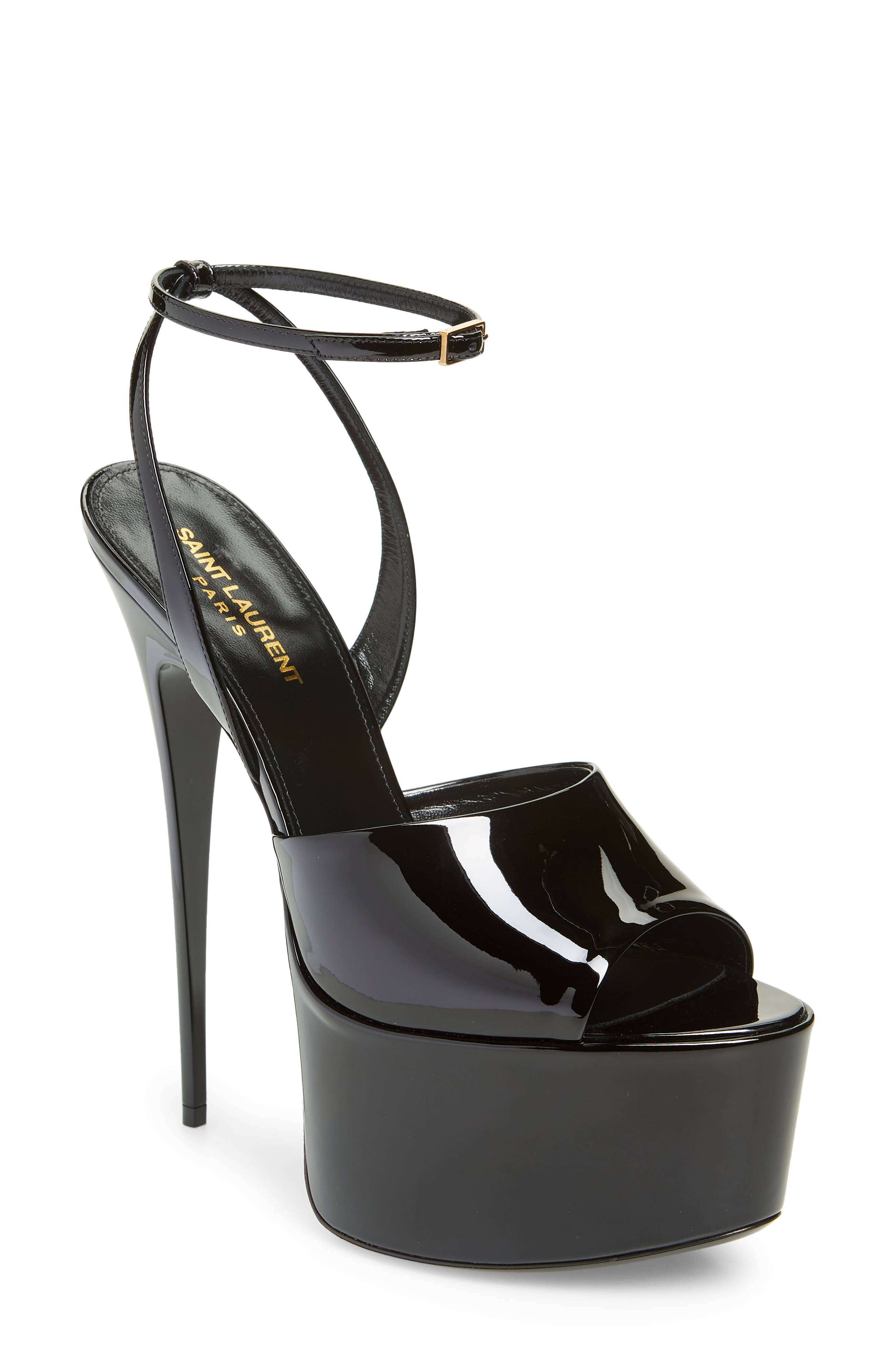 Saint Laurent Kika Platform Ankle Strap Sandal, Main, color, 