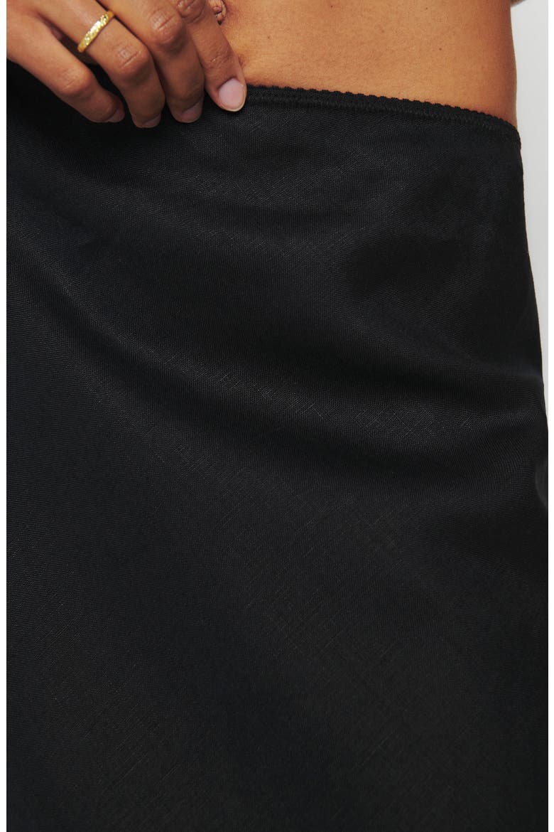 Layla Linen Skirt, Alternate, color, BLACK